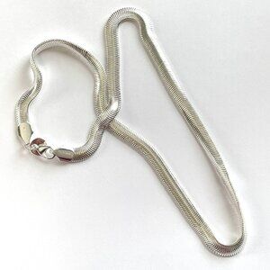 17" Sterling Silver Plate Herringbone Necklace Chain-New